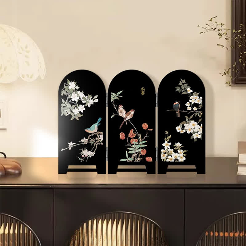 Retro Folding Screen Desktop Ornament - C - 3PCS - 12"W x 8"H - image 3