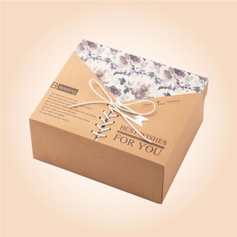 Retro Kraft Paper Gift Box Packaging Box - D - 1PC - 9.8" x 8.2" x4.3" - image 6