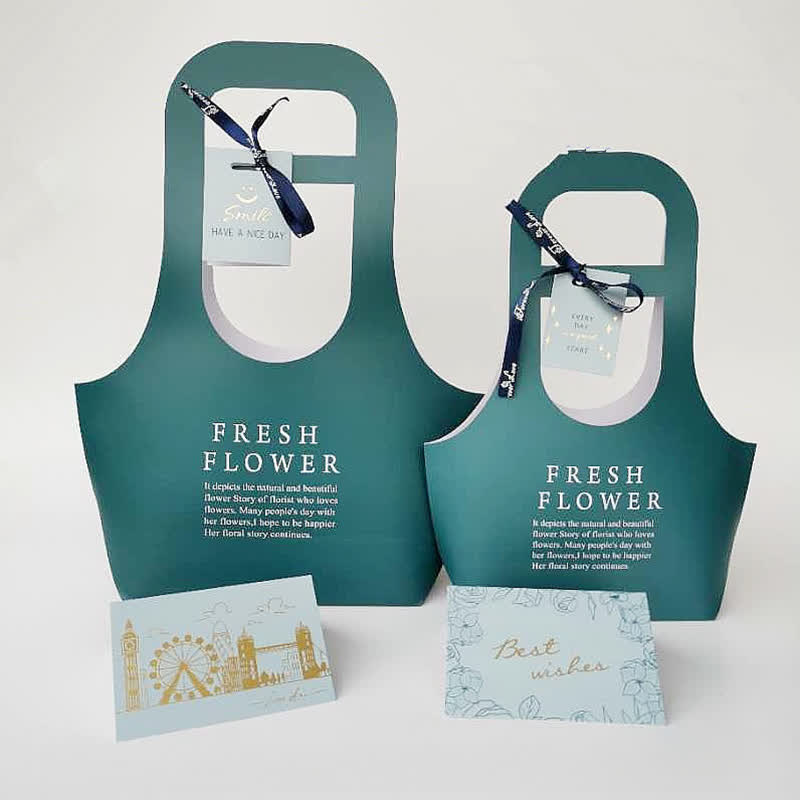 Kraft Paper Flower Gift Bags with Handle - E - 2PCS - 8.6" x 3.9" x 15.7" - image 11