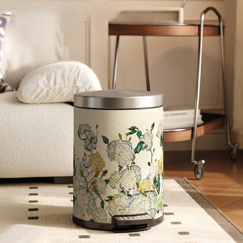 Luxurious Pastoral Leather Durable Trash Can - image 12