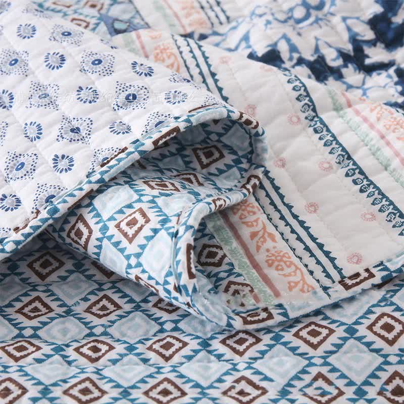 Quilted Floral Patchwork Cotton Bedding Set(3PCS) - image 7
