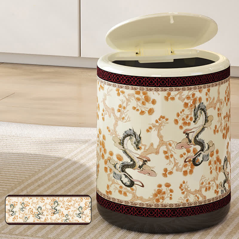 Decorative Elegant Floral Durable Trash Bin - image 8