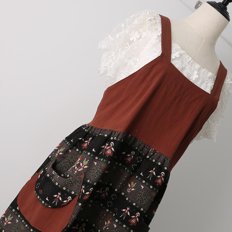 Vintage Pattern Home Kitchen Cotton Apron - image 10