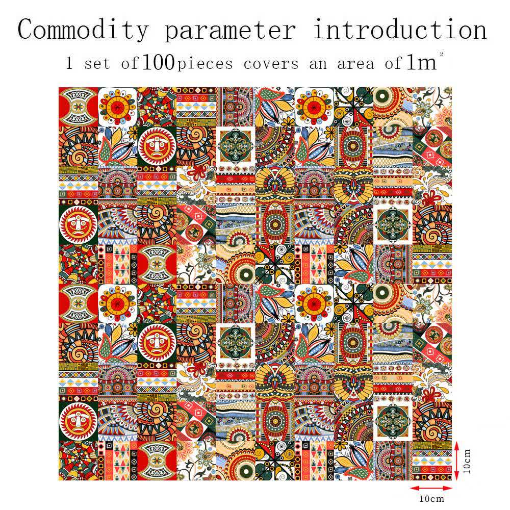 Moroccan Style Peel & Stick Wall Sticker - 100PCS - 4" x 4" - image 10