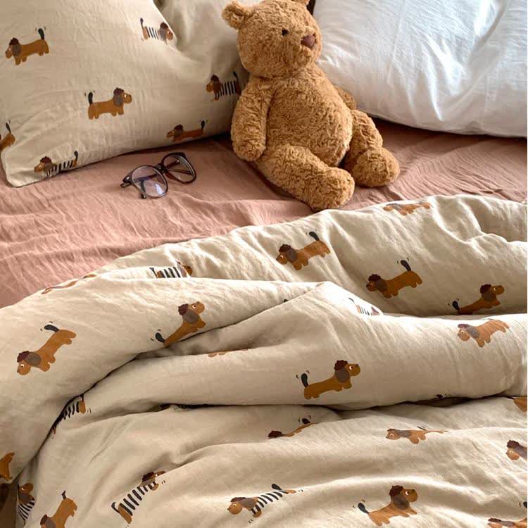 Dachshund Cotton Gauze Duvet Cover Bedding - image 1