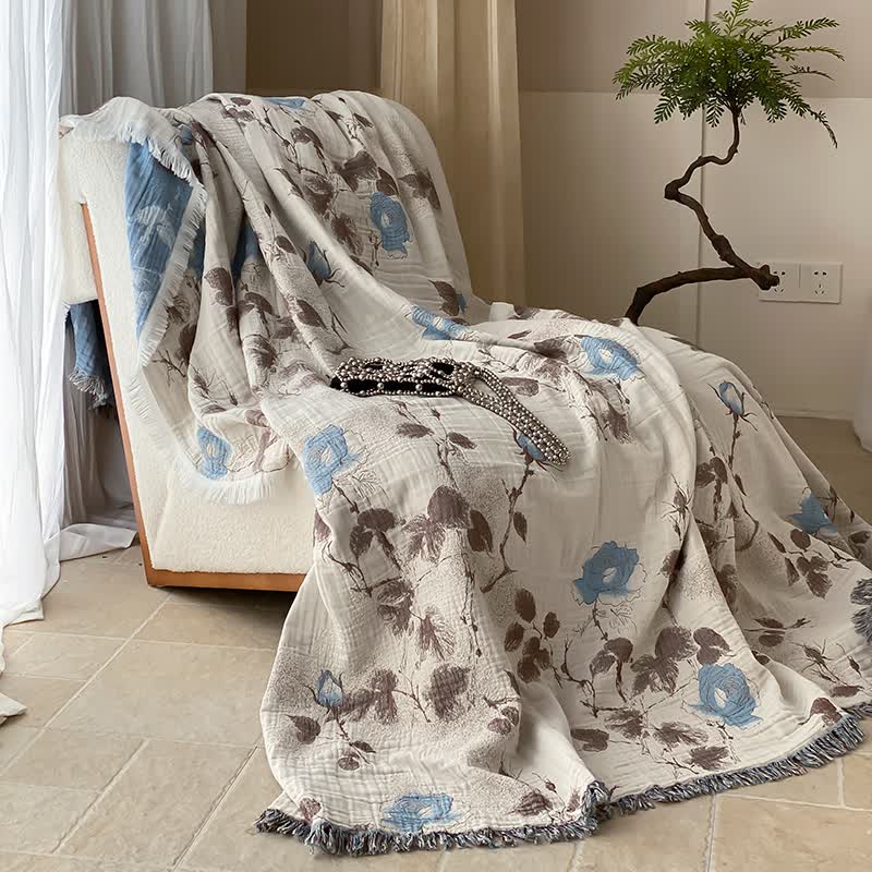 Four Layers Cotton Gauze Tassel Comfy Quilt - image 6