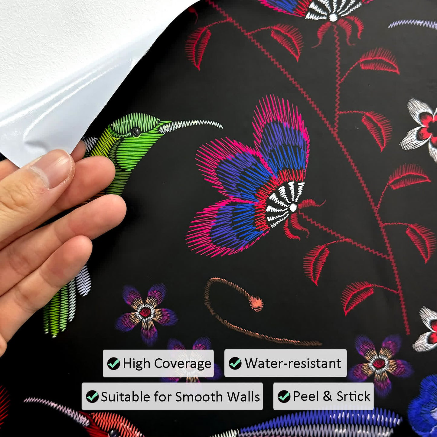 Removable Floral Bird Peel and Stick Wallpaper - image 4