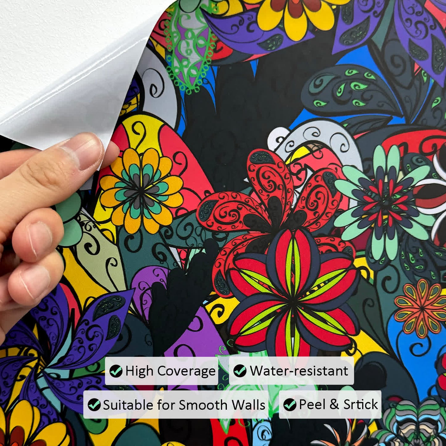 DIY Removable Bright Floral Decorative Wallpaper - image 4