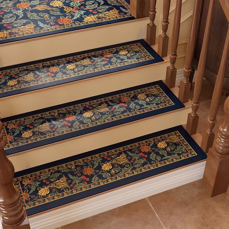 Vintage Floral Cuttable Non-slip Stair Treads Carpet - image 6