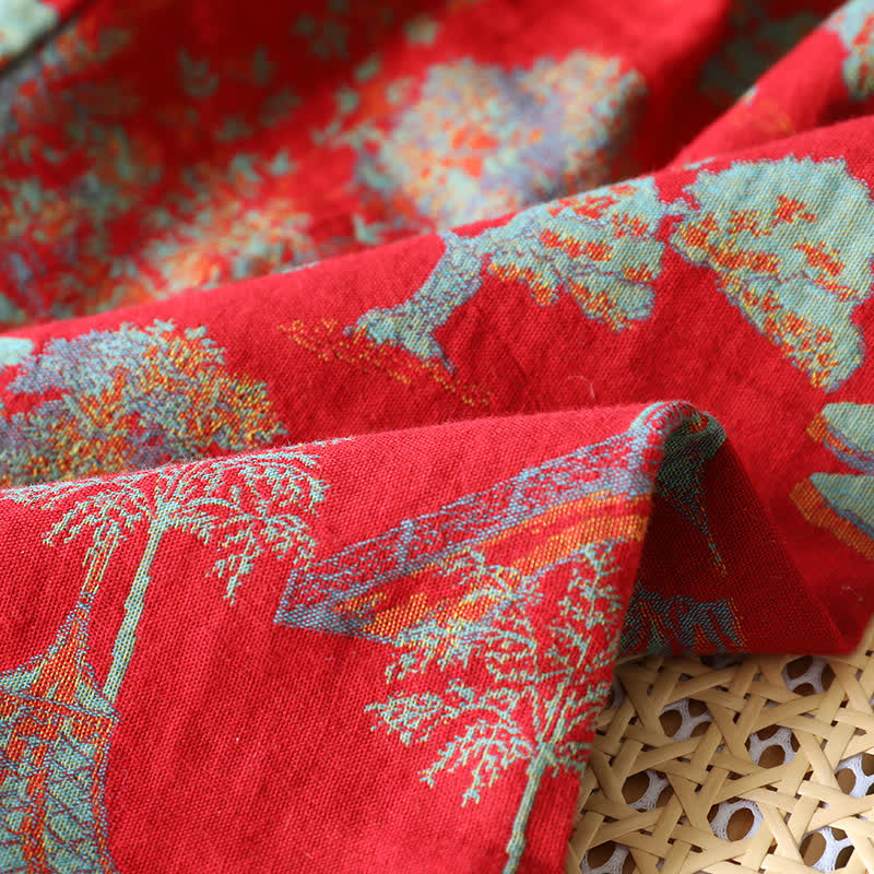 Cotton Double Yarn Jacquard Tree Loungewear Set - image 10