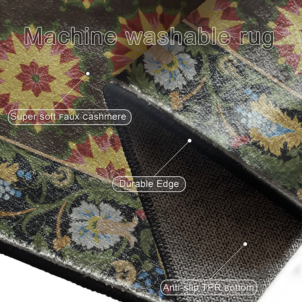 Floral Water Resistant Washable Anti-slip Area Rug - image 6