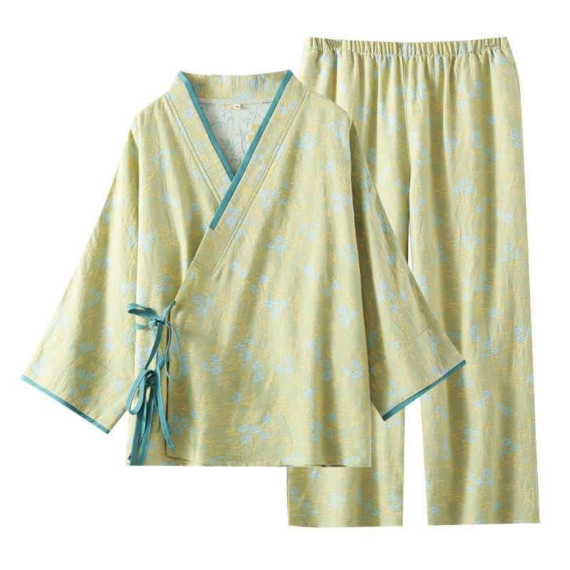 Vintage Cotton Gauze Loose Tie Loungewear Set - image 13