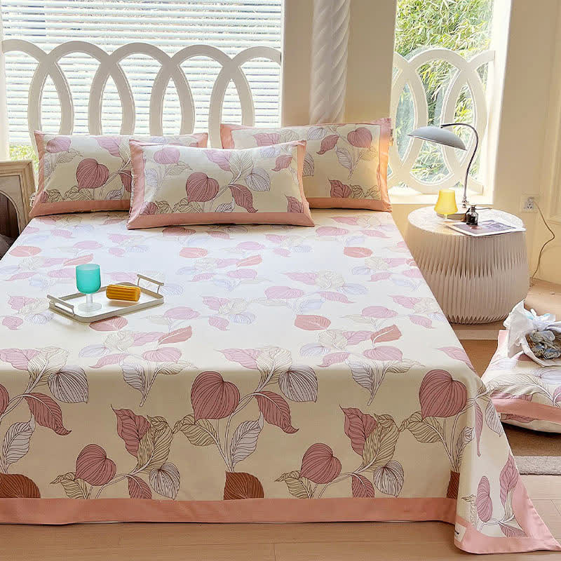 Muted Leaf Pattern Cotton Coverlet - image 2