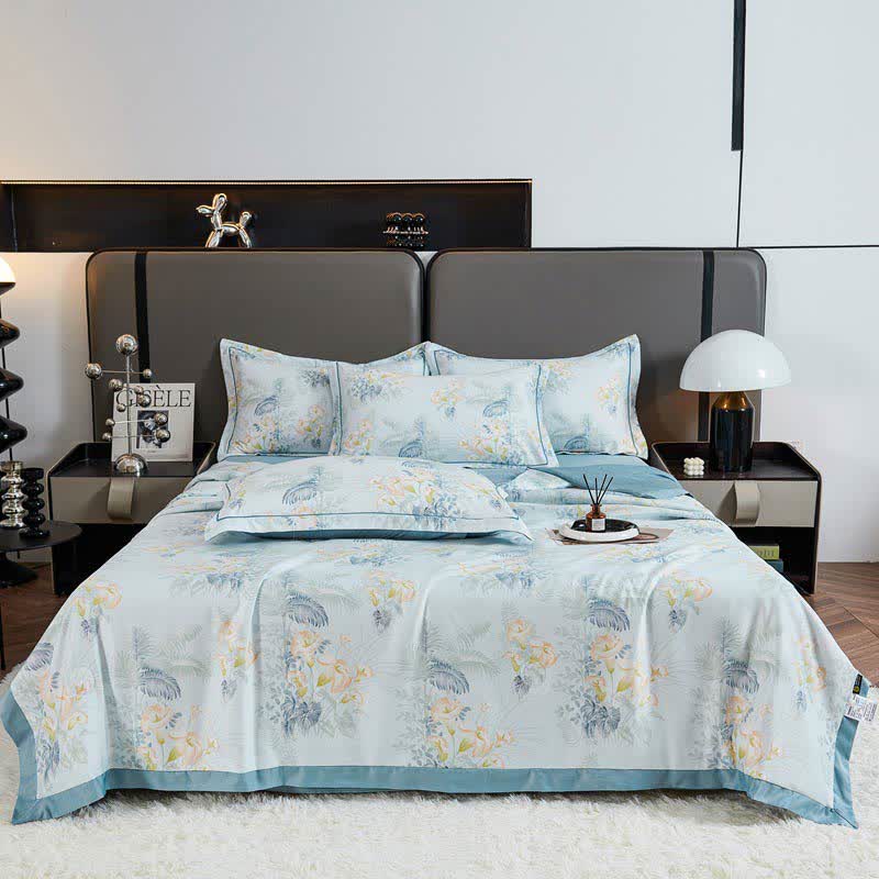 Pastoral Floral Soft Summer Quilt Bedding - Blue - Bedding set - Queen - image 6