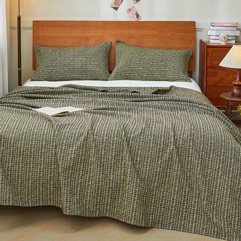 Cotton Gauze Elegant Plaid Quilt - image 6