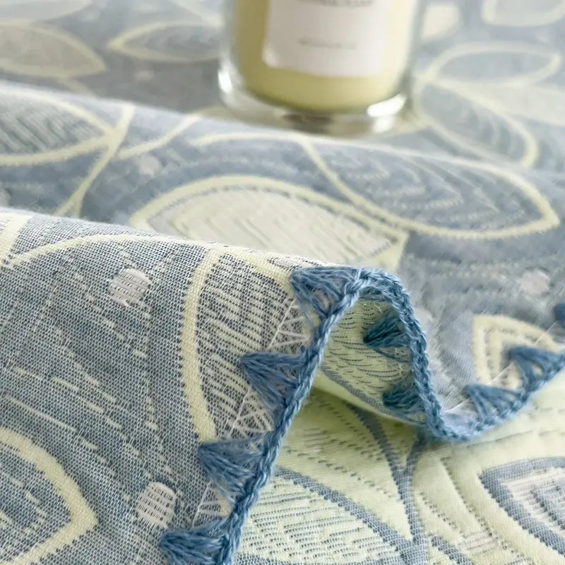 Elegant Leaf Cotton Layers Gauze Reversible Coverlet - image 4