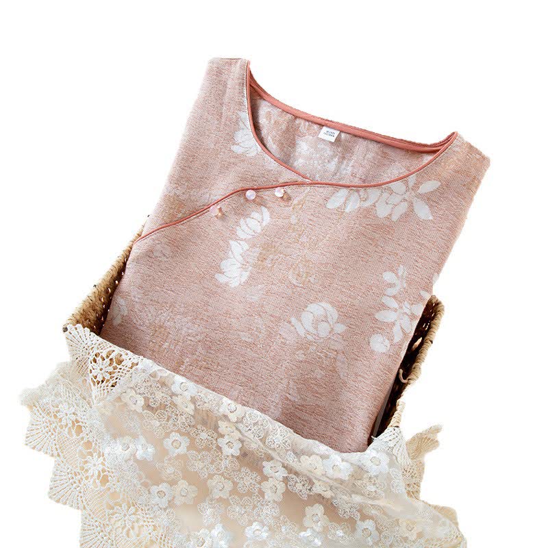 Yarn-dyed Cotton Vintage Jacquard Bead Button Loungewear - image 15