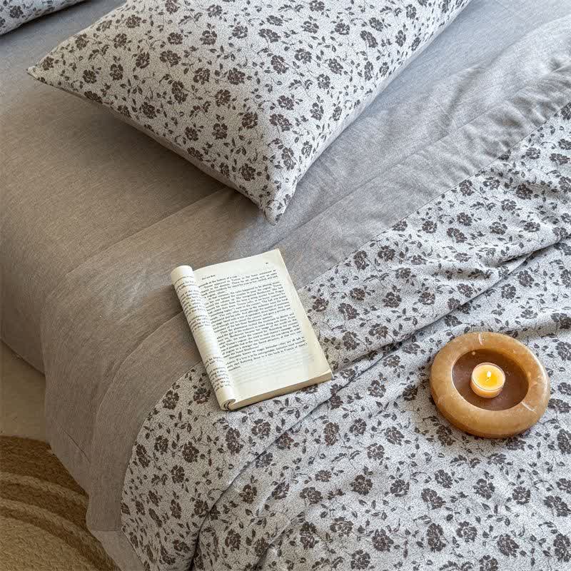 Rustic Floral Cotton Yarn-dyed Jacquard Summer Quilt - image 5