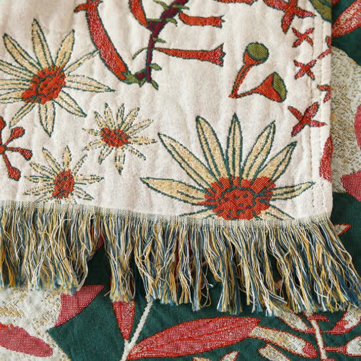 Pine Print Cotton Gauze Reversible Quilt - image 4