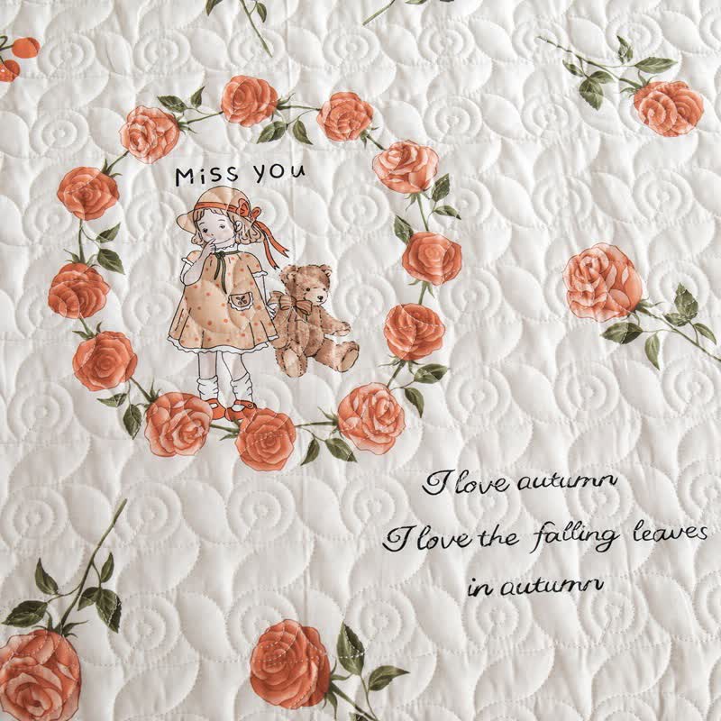Rustic Rose Print Cotton Quilt - image 3