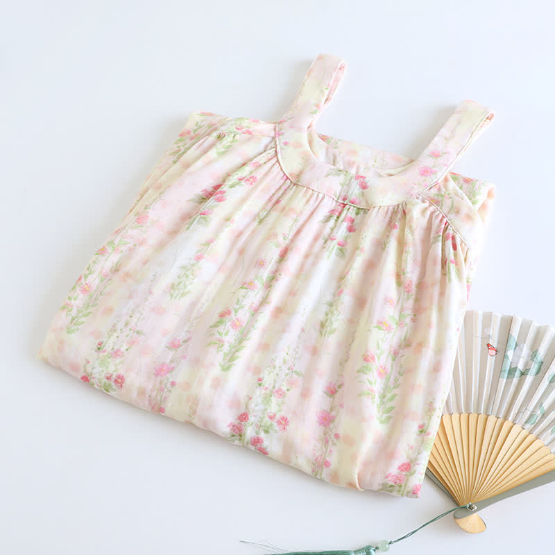 Rose Print Bamboo Fiber Sleeveless Nightdress - image 1