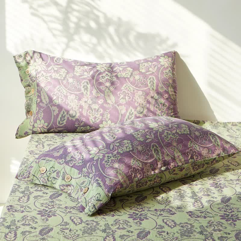 Abstract Floral Cotton Gauze Jacquard Bedspread - image 2