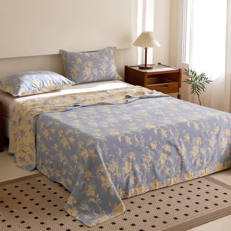 Hibiscus Cotton Double Gauze Jacquard Bedspread - image 1