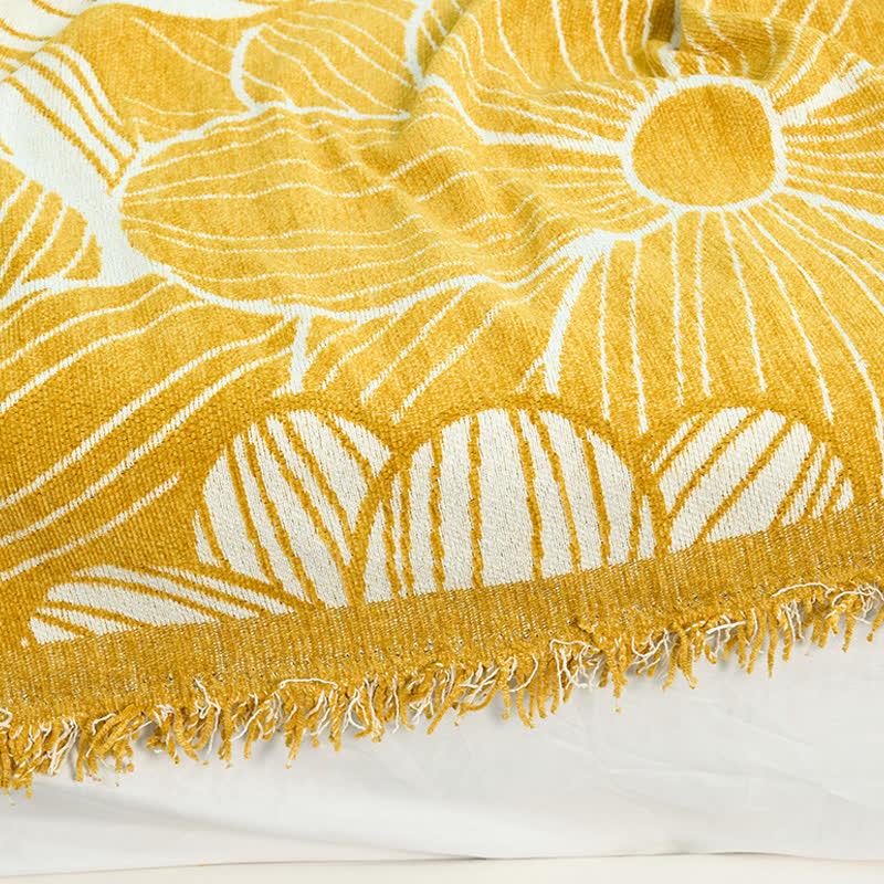 Daisy Jacquard Chenille Blanket with Tassels - image 13