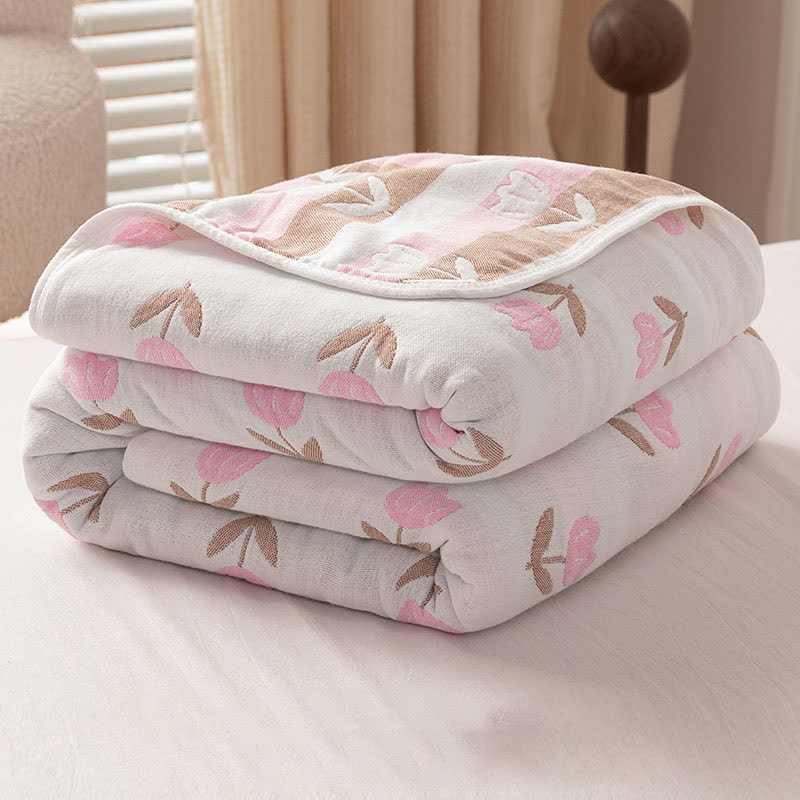 Tulip Cotton Gauze Reversible Quilt - image 8
