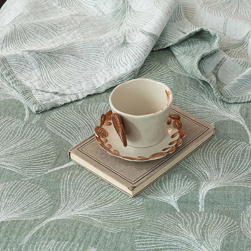 Artistic Green Ginkgo Cotton Gauze Quilt - image 6