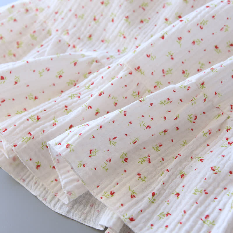 Red Floral Cotton Gauze Cami Nightgown - image 12