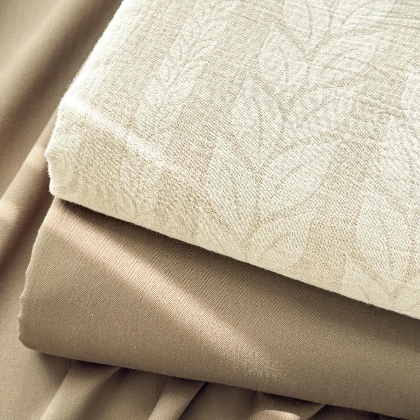 Beige Wheat Textured Cotton Linen Bedspread - image 8