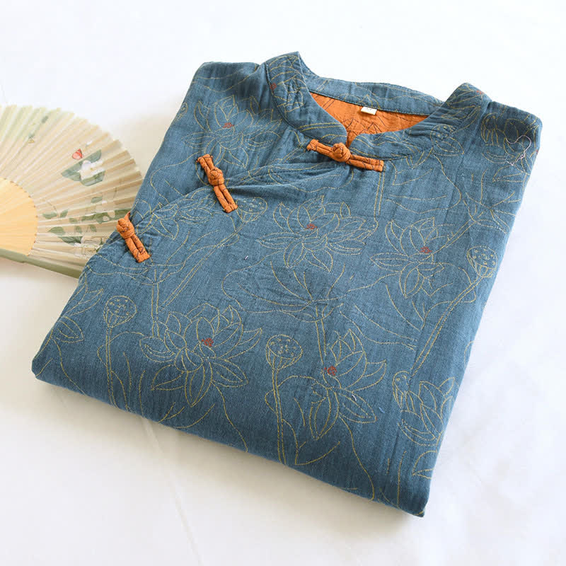 Vintage Lotus Cotton Double Gauze Nightdress - image 8