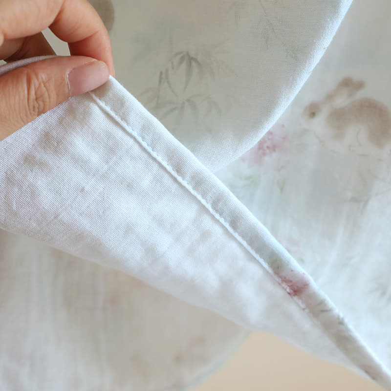 Oriental Rabbit Bamboo Cotton Gauze Nightdress - image 7
