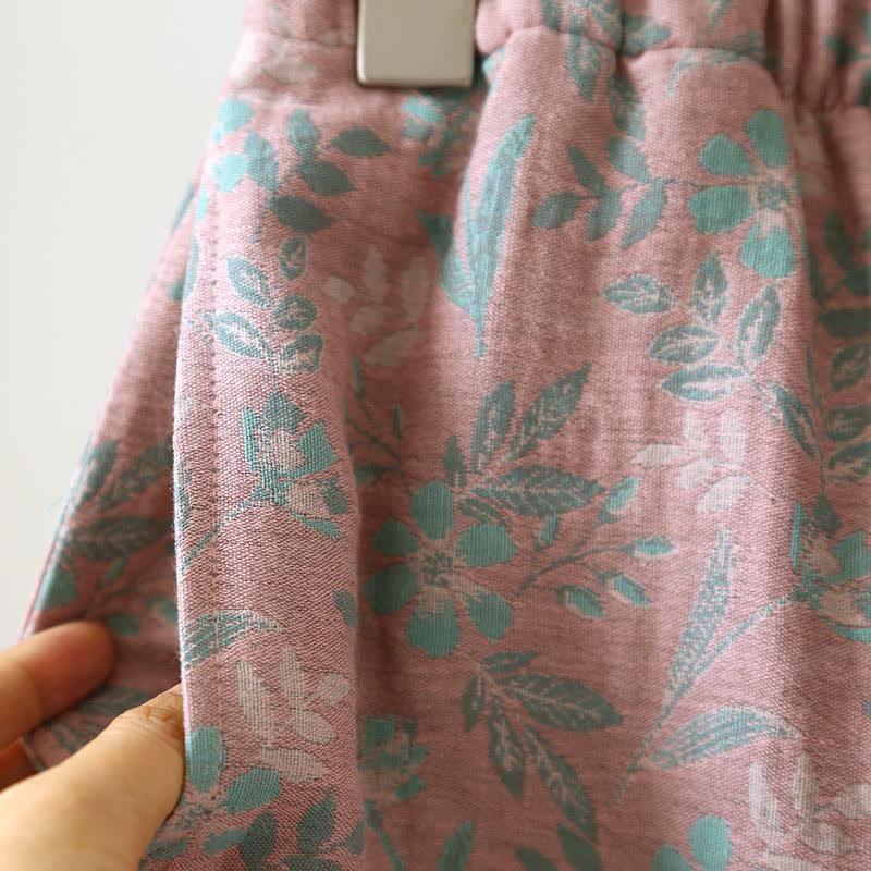 Oriental Floral Cotton Gauze Jacquard Pajamas - image 14