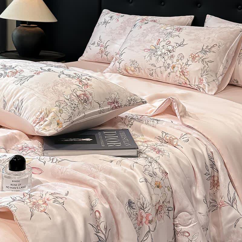 Rose Print Silky Natural Quilt - image 8