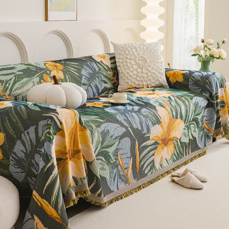 Leaf Lily Sofa Throw Blanket - image 1