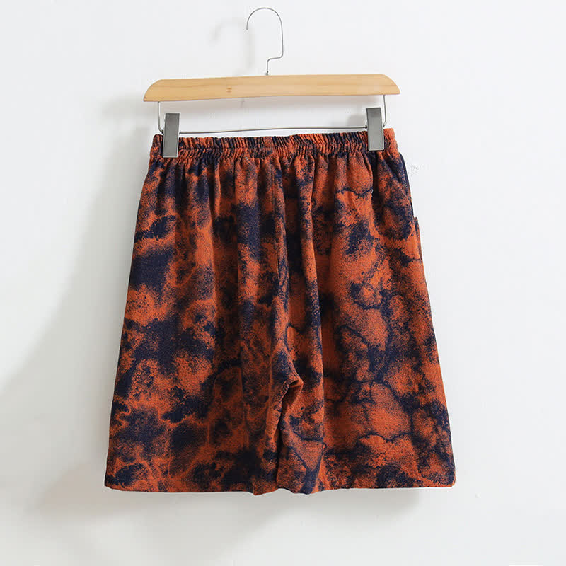 Artistic Jacquard Cotton Linen Pajama Shorts - image 1