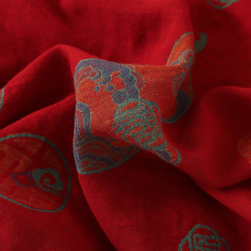 Oriental Style Gourd Persimmon Cotton Sleepwear - image 11