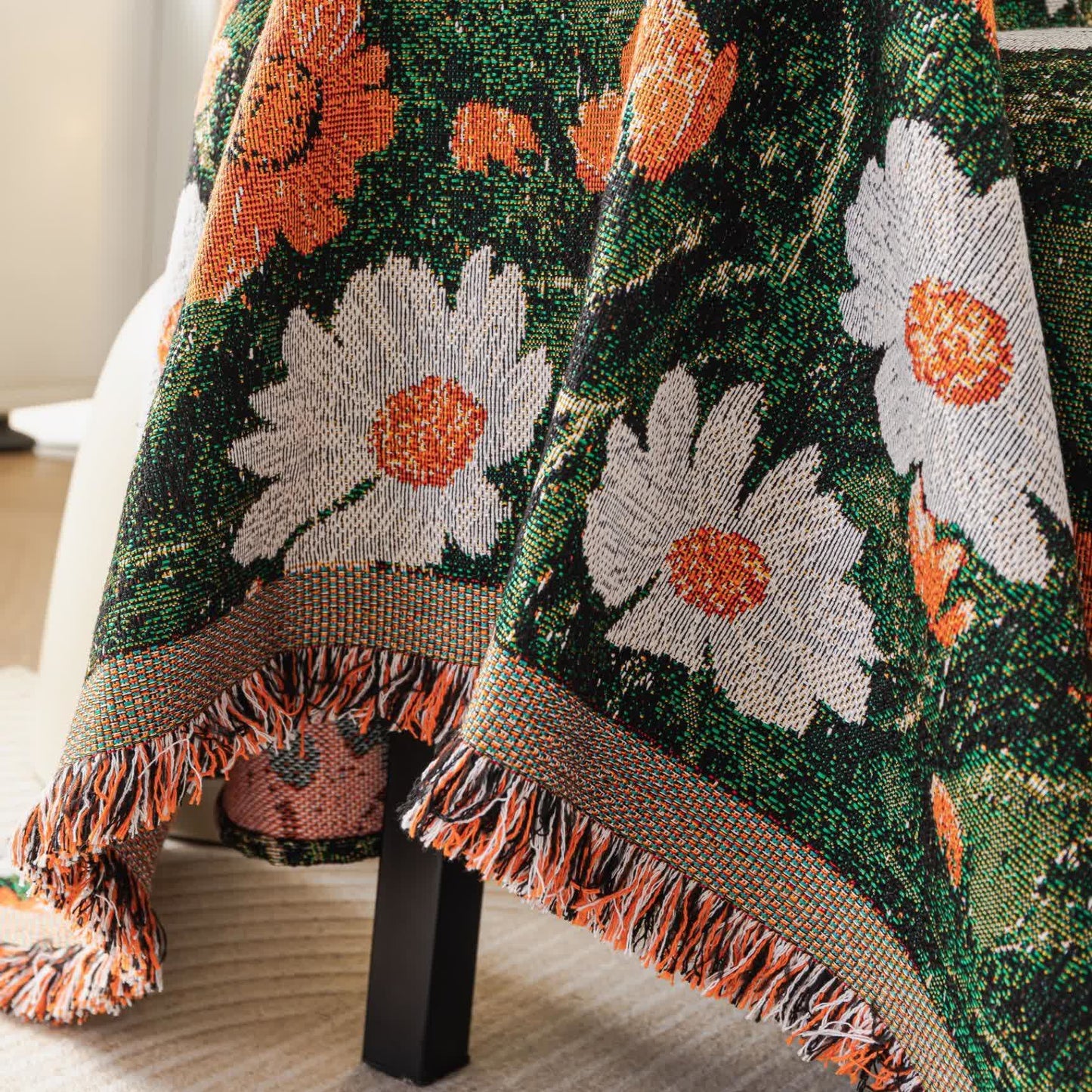 Chenille Daisy Jacquard Sofa Throw Blanket - image 4