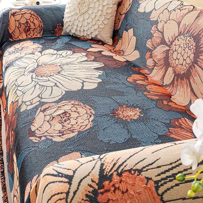 Chenille Camellia Jacquard Sofa Throw Blanket - image 3