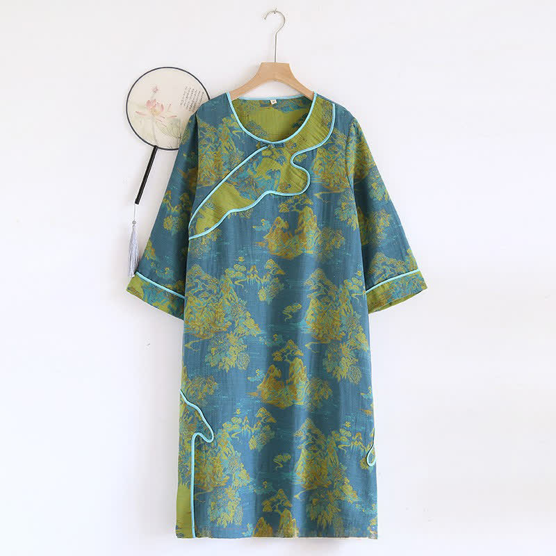 Tree Pure Cotton Gauze Loose Nightdress - XL - image 0
