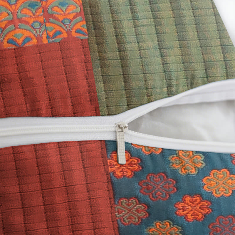 Patchwork Cotton Gauze Jacquard Square Pillowcases(2PCS) - image 3