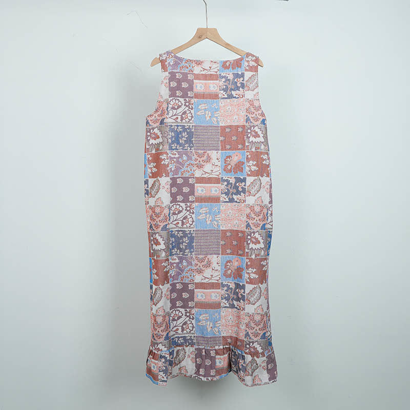 Ethnic Floral Cotton Sleeveless Nightdress - image 13