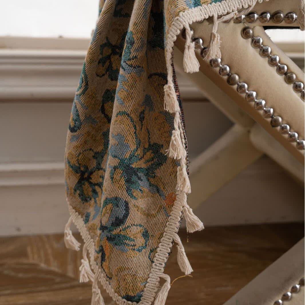 Rustic Blue Floral Light Filtering Curtain - image 5