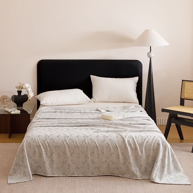 Pastoral Leaf Cooling Sheet Bedspread - Silver - Queen - image 3