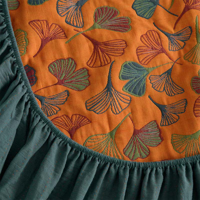 Ginkgo Natural Cotton Gauze Fitted Sheet - image 8