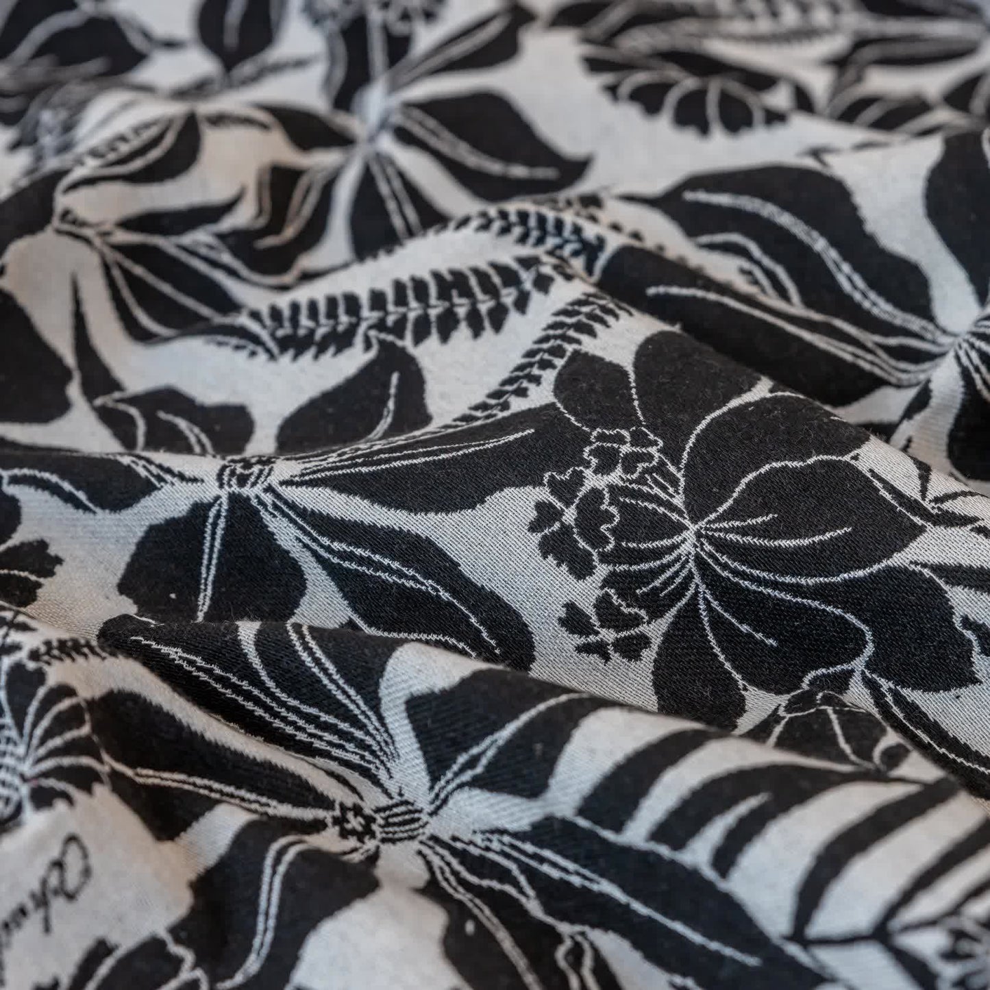 Vintage Black Floral Tassel Curtain - image 9