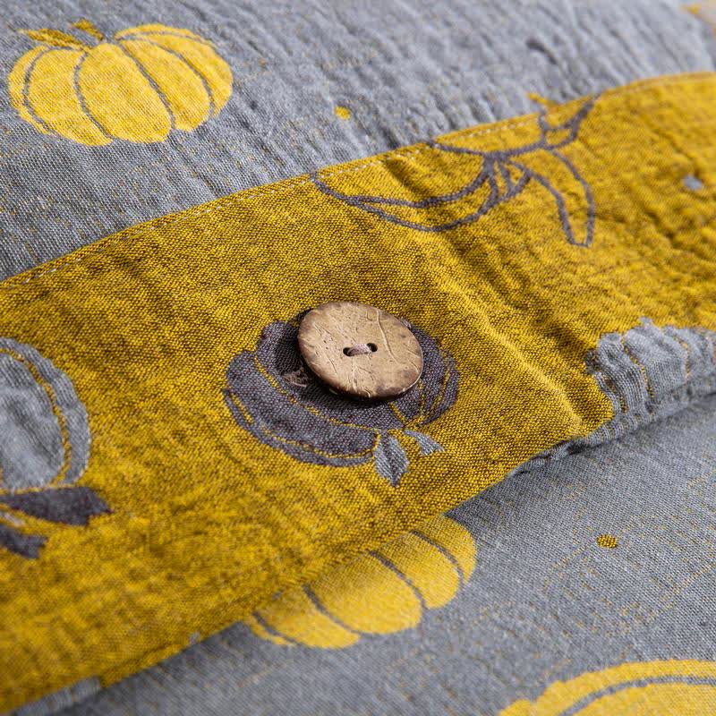 Button Pumpkin Cotton Gauze Bedding Set (4PCS) - image 8