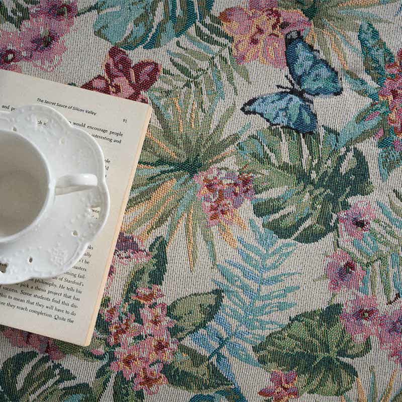 Tropical Monstera Butterfly Sofa Throw Blanket - image 6